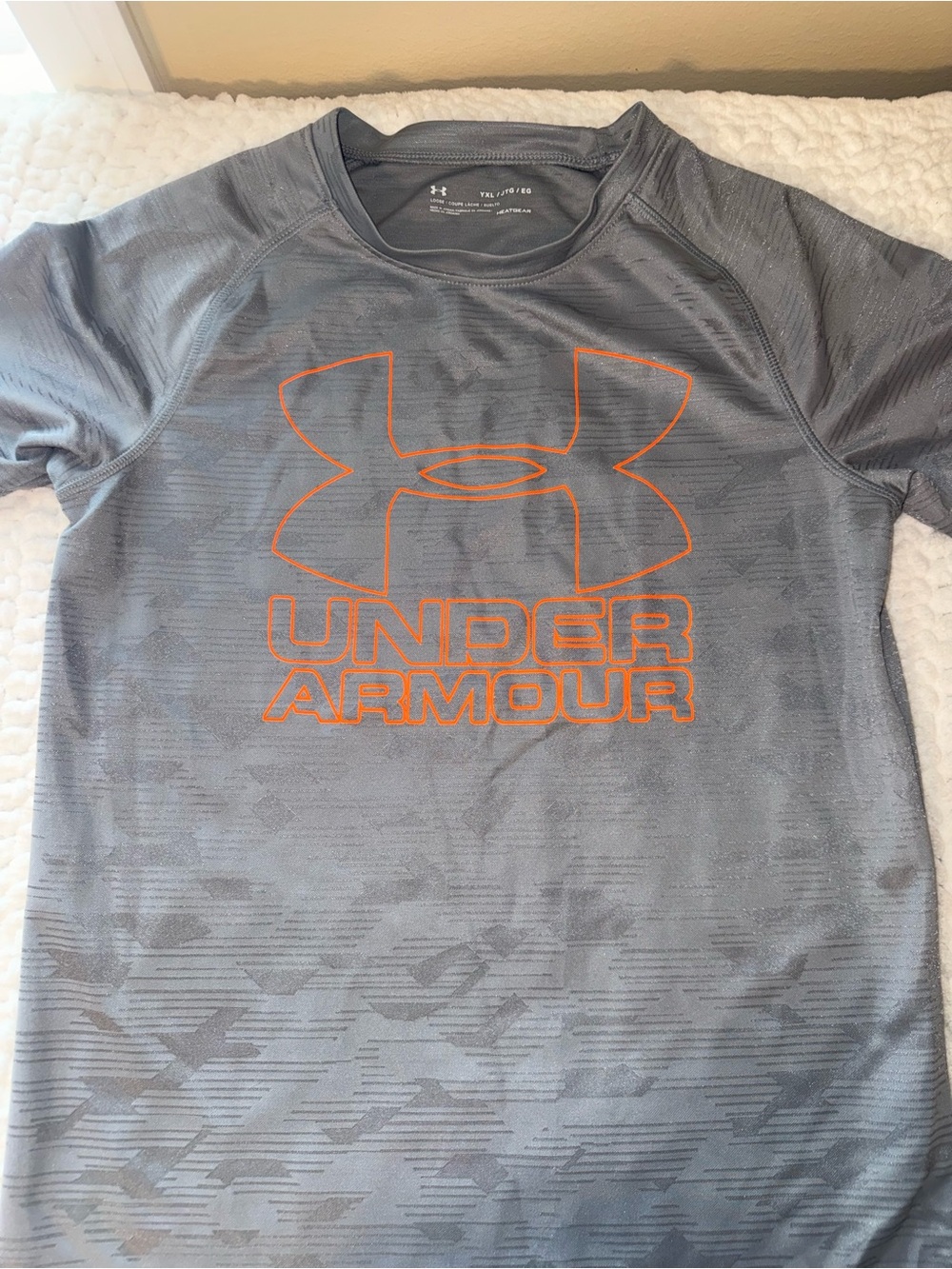 Under Armour Gray Short-Sleeve Performance Tee with Orange Logo